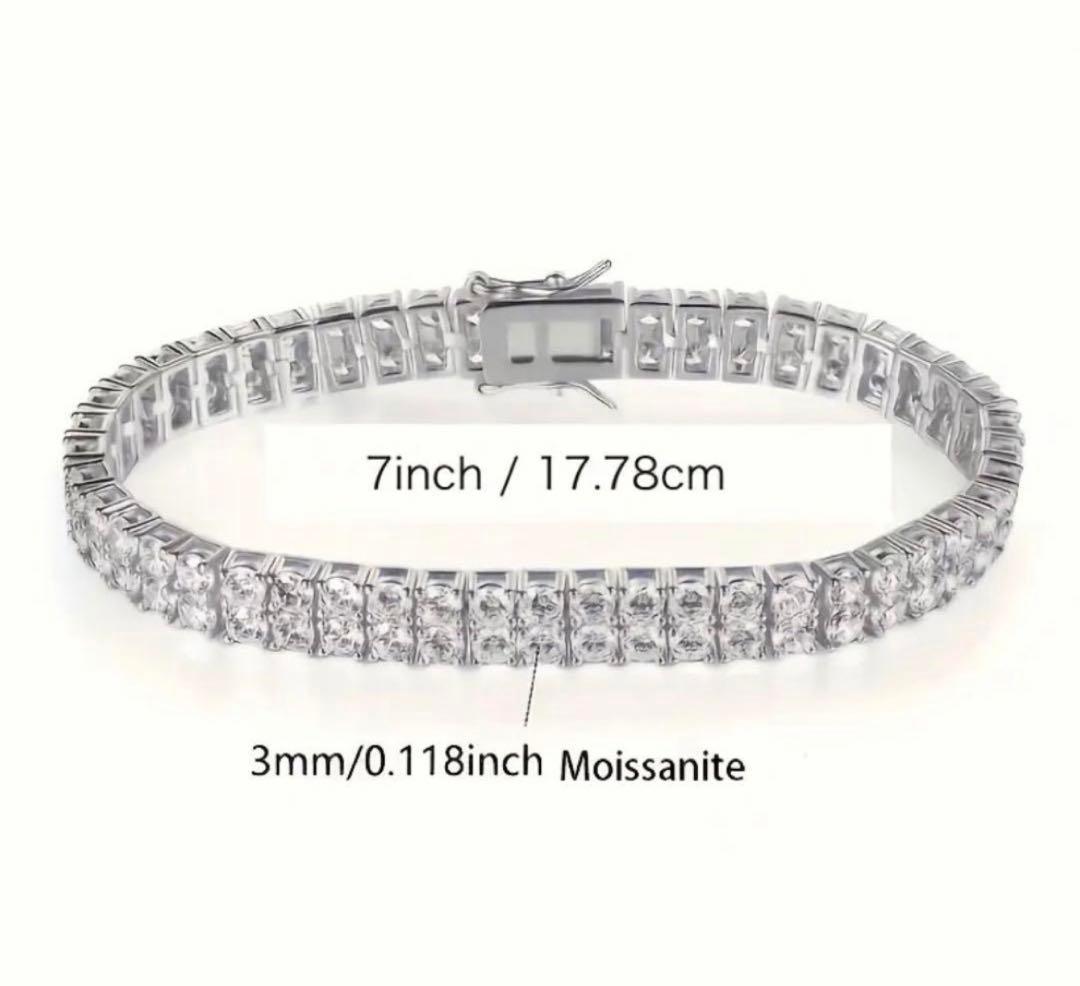 残りわずか】2層モアサナイト ブレス S925 VVS1 輝き別格 - メルカリ