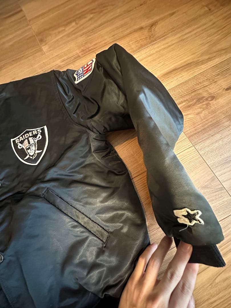 80s 90s STARTER RAIDERS スタジャン USA製 黒 M - メルカリ