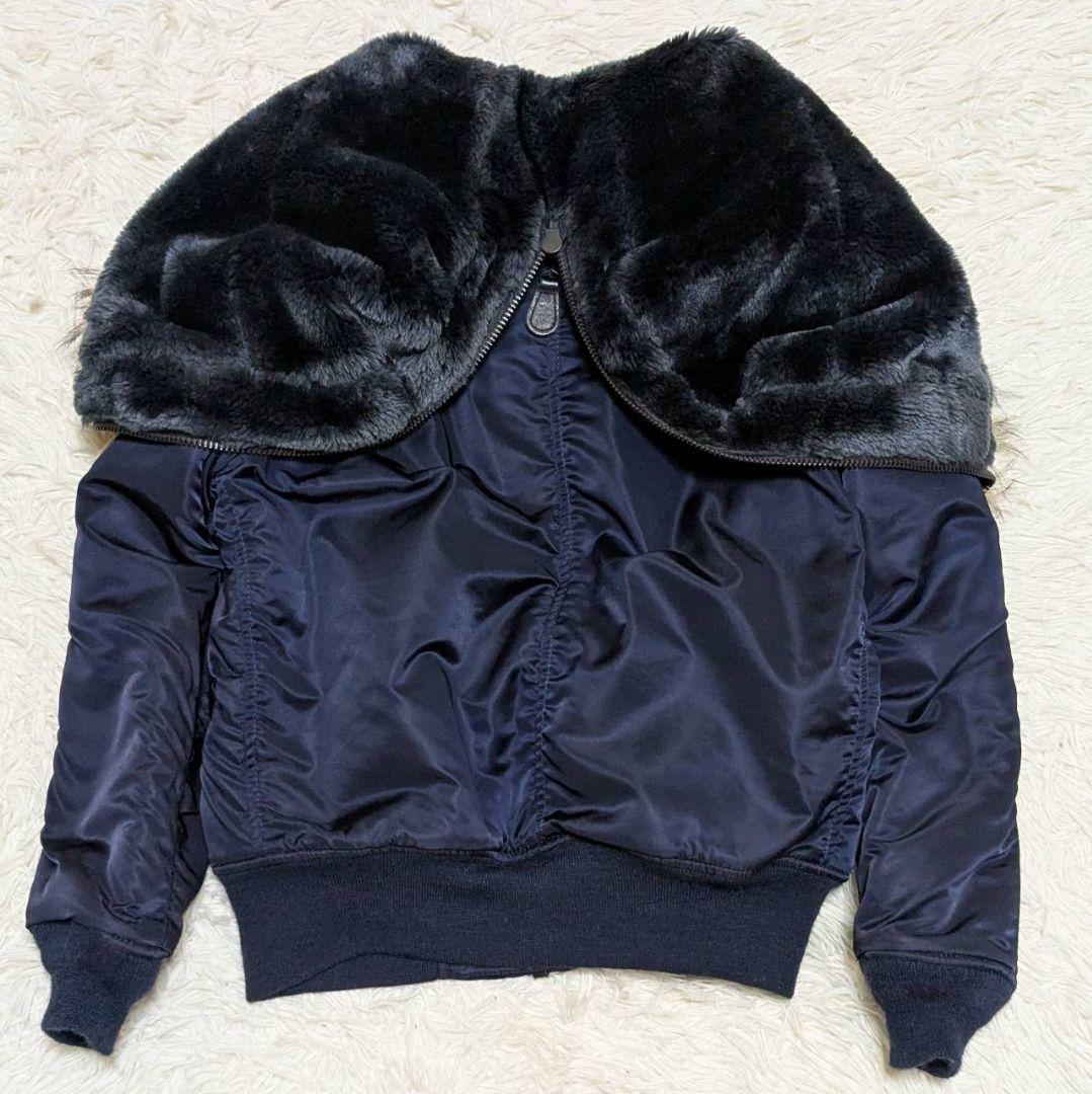 AVIREX フライトジャケット N-2A 短丈 ネイビー ラクーンファー M