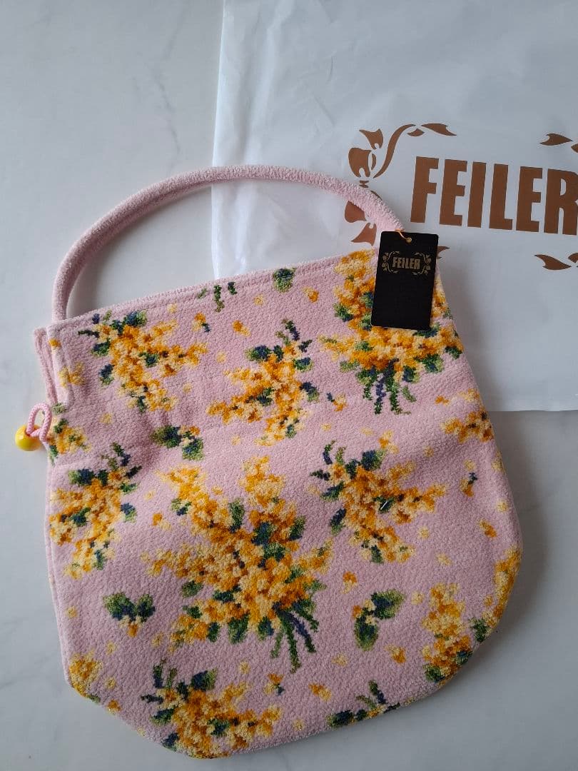新品未使用 FEILER フェイラー ミモザ ソラーレ 巾着バッグ ピンク