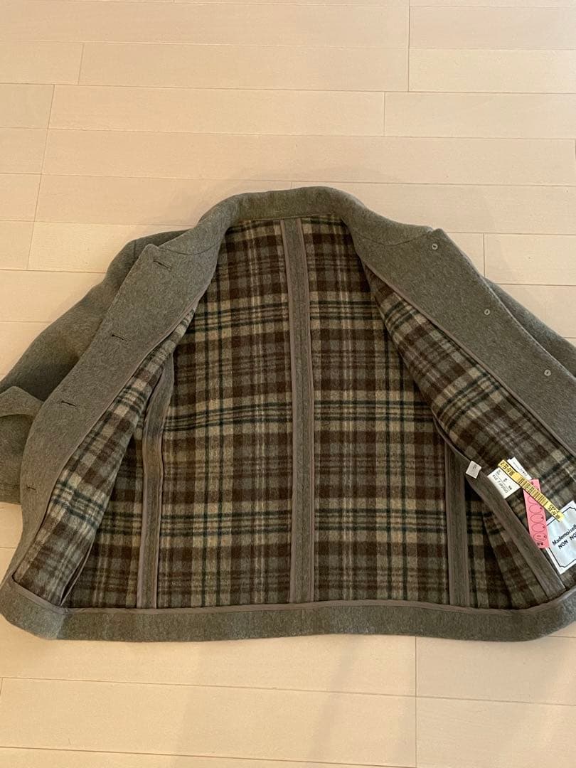 マドモアゼルノンノン ウールジャケット 一枚仕立て 裏地チェック柄