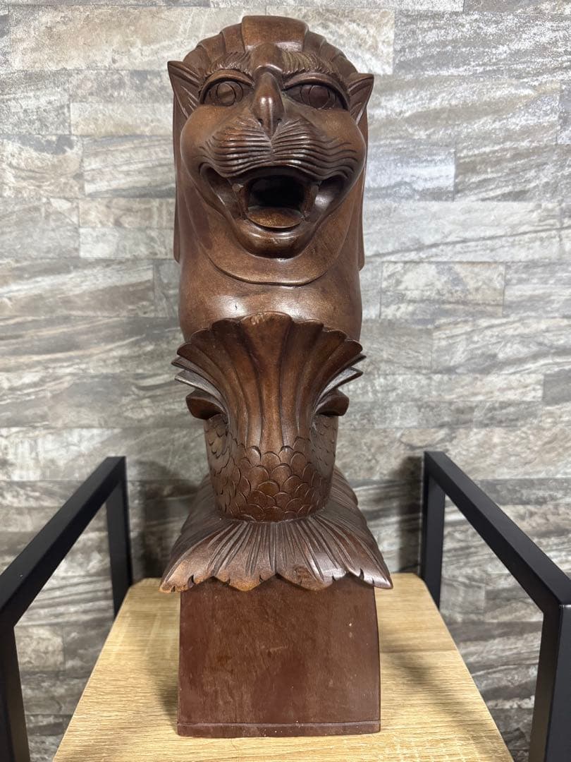 木製ライオン彫刻 約41cm ライオンの筆箱 #zakka_tsugumi#筆箱#ウォールナット#チェリー