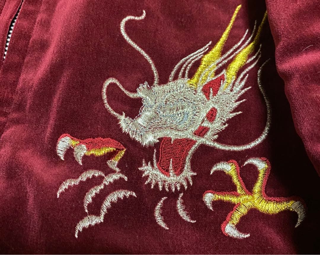星姫 ホシヒメ Hoshihime 別珍 ベロア 刺繍 スカジャン 龍 赤 - メルカリ