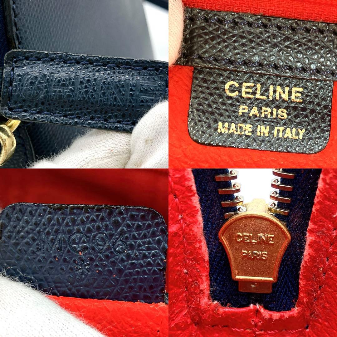 CELINE】2wayバッグ レザー ネイビー ゴールド金具 自立. - メルカリ