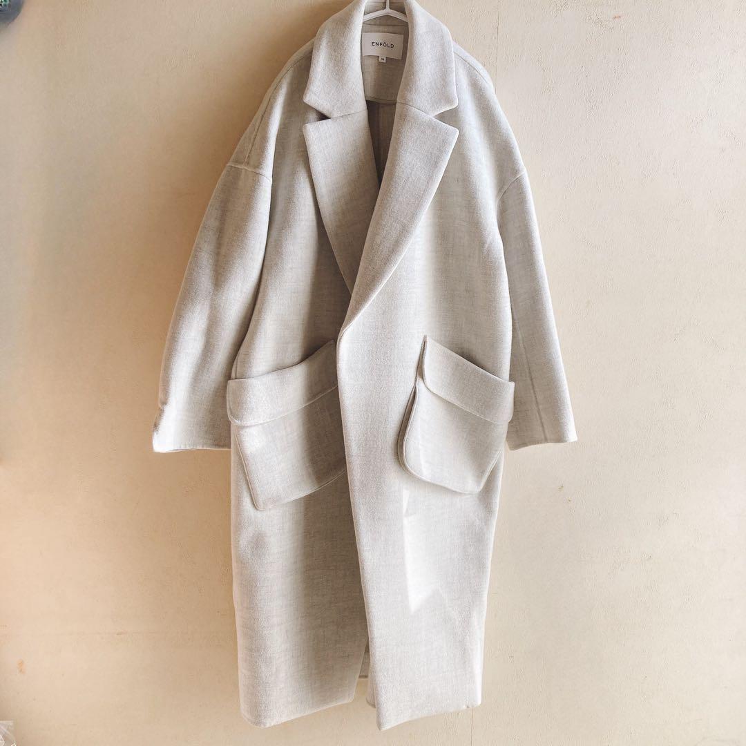 エンフォルド ダブルフェイス WO 立体ポケット オーバーサイズロング