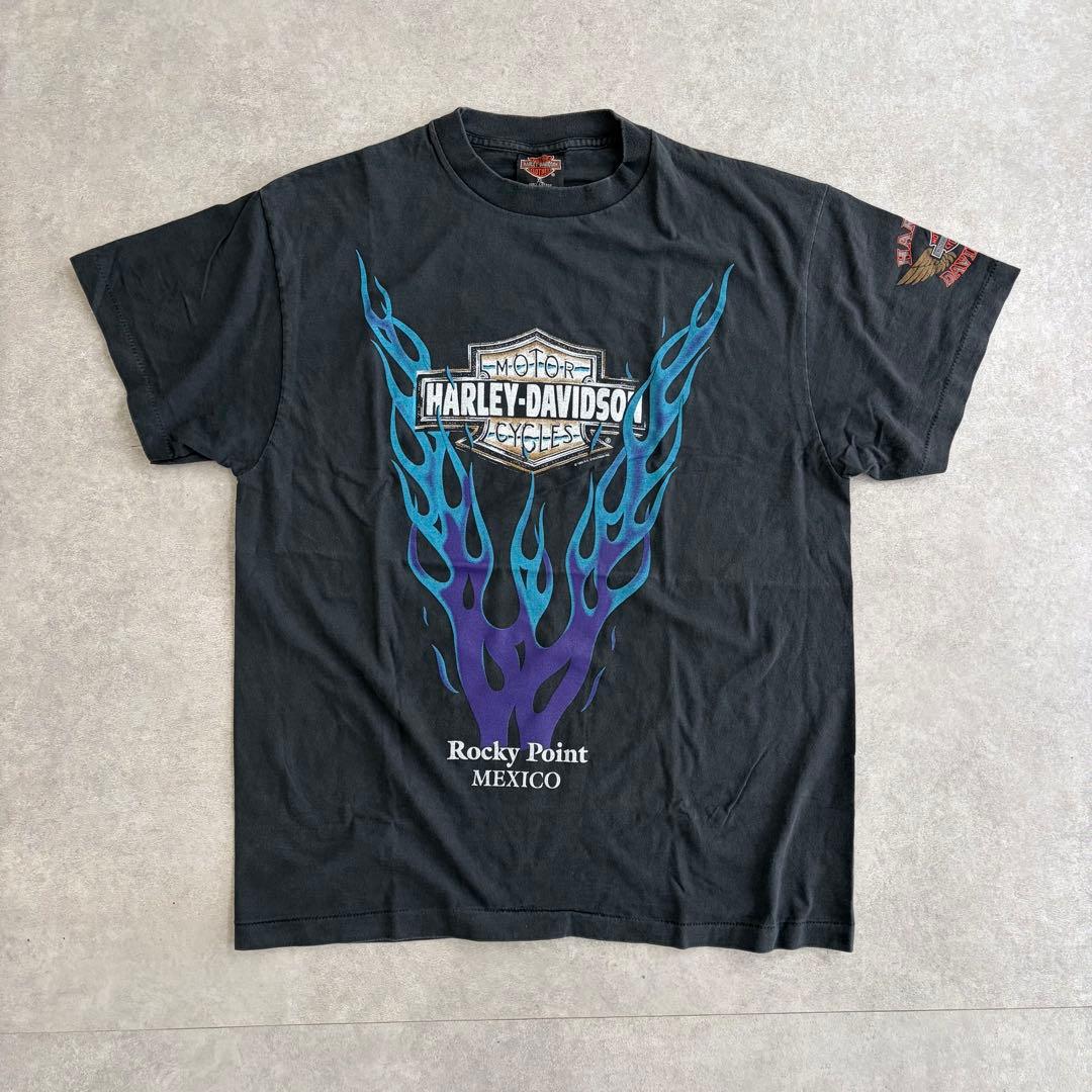 ハーレーダビットソン ブルーフレイム Tシャツ 古着 - メルカリ