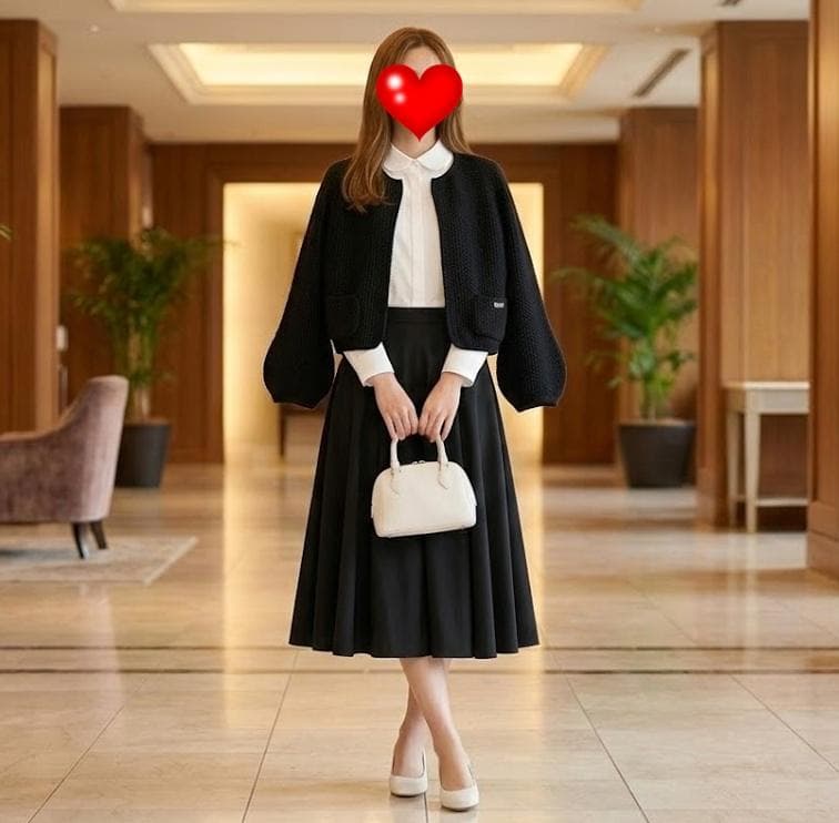 極美品 FOXEYフォクシーニューヨーク ぽわん袖カーディガン 黒40