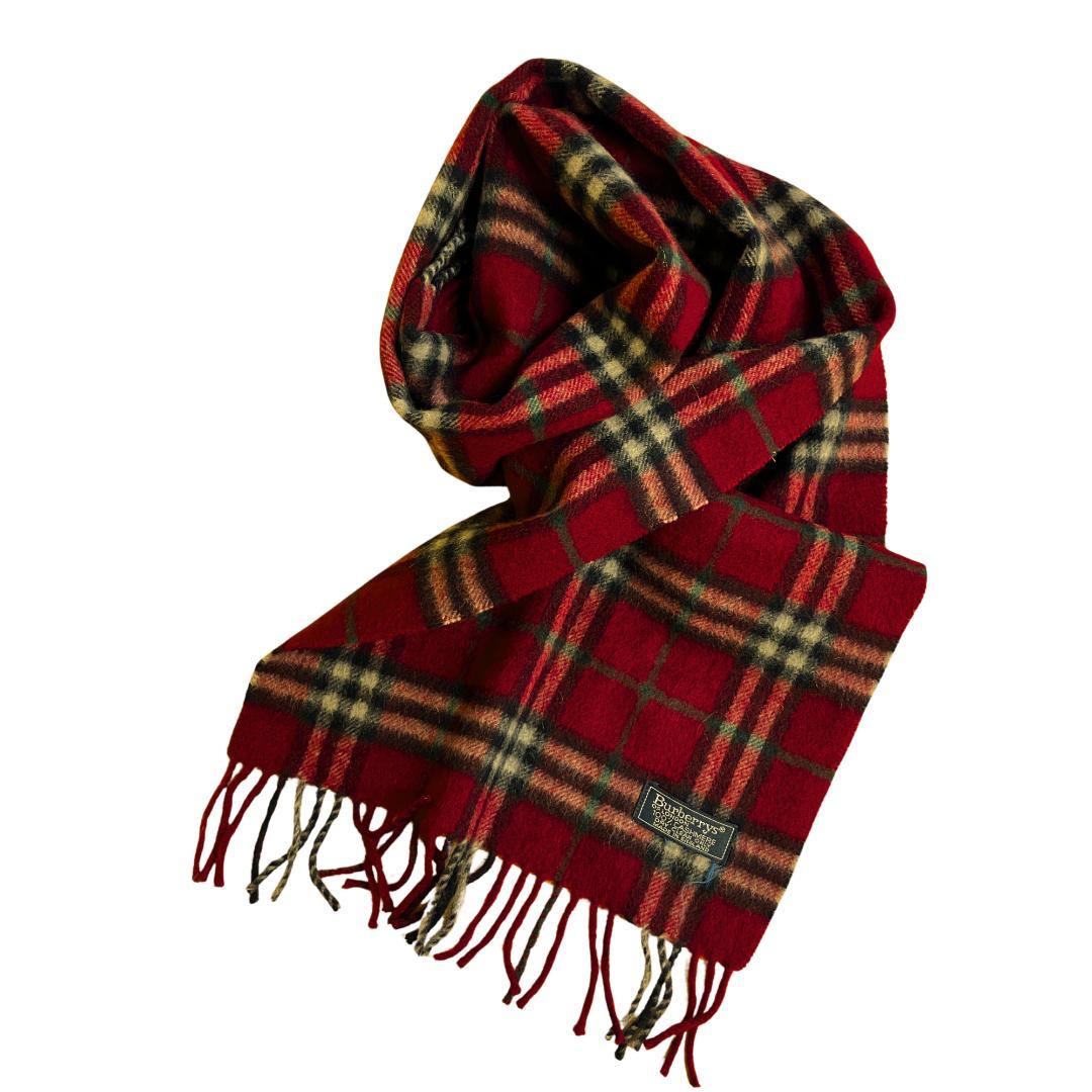 Burberrys of London マフラー カシミヤ100% レッド - メルカリ