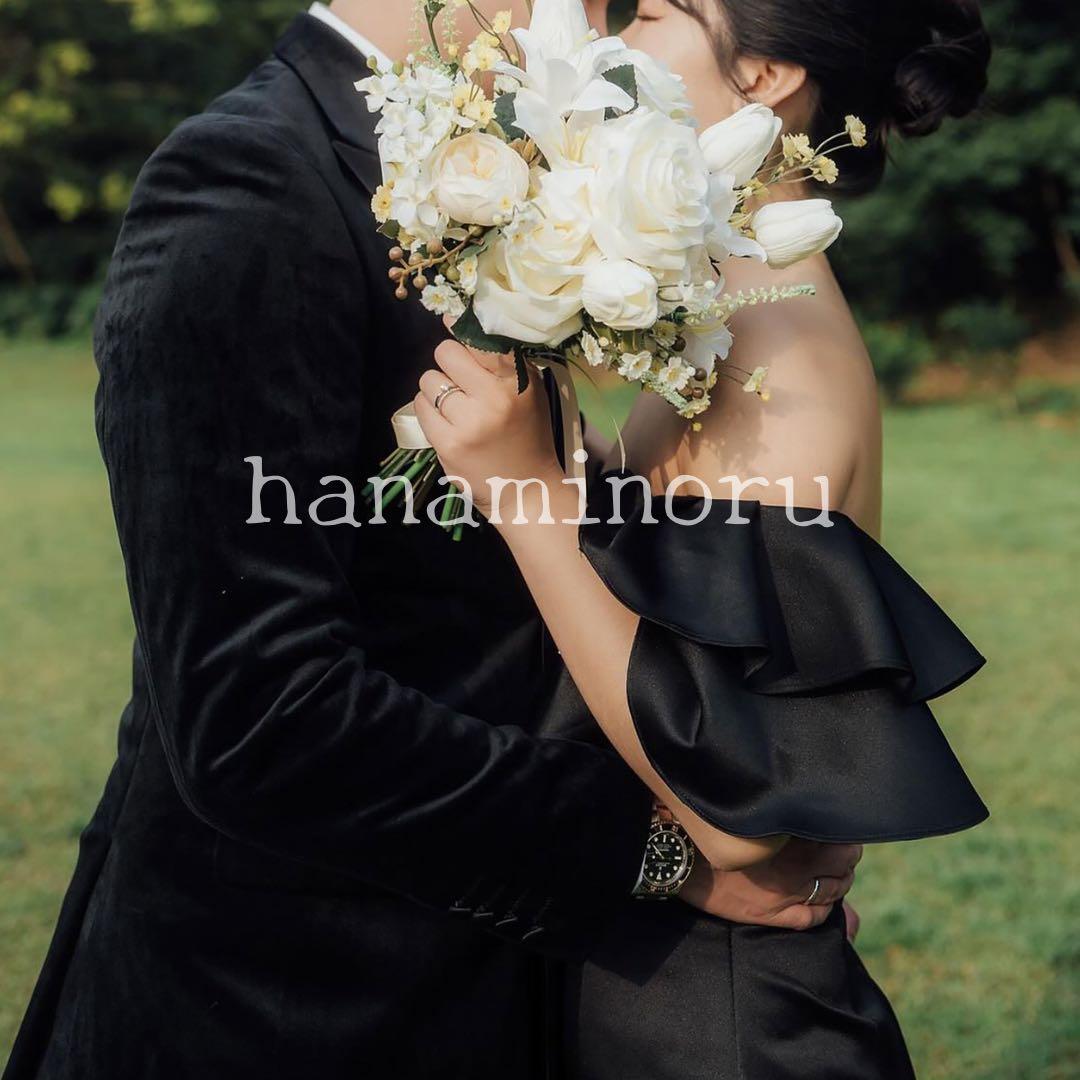 前撮り お色直し 披露宴 結婚式 二次会 ドレス 黒 街撮り フォト