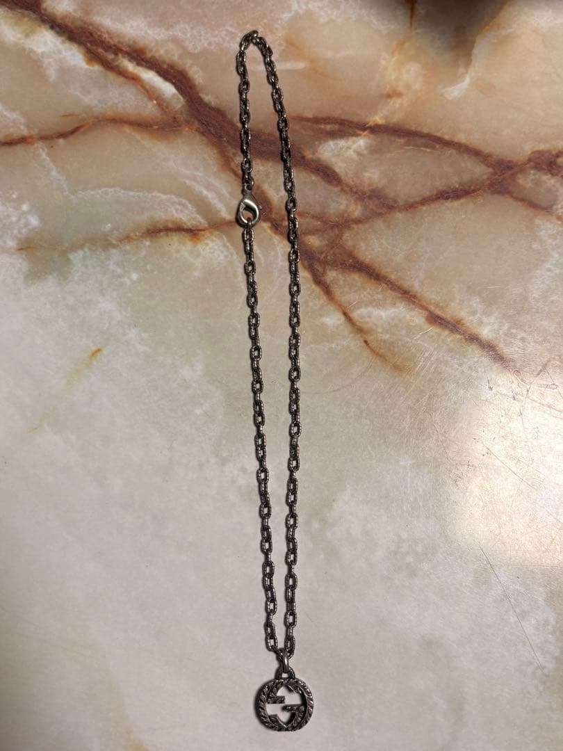 GUCCI インターロッキングG ネックレス アラベスク シルバー - メルカリ