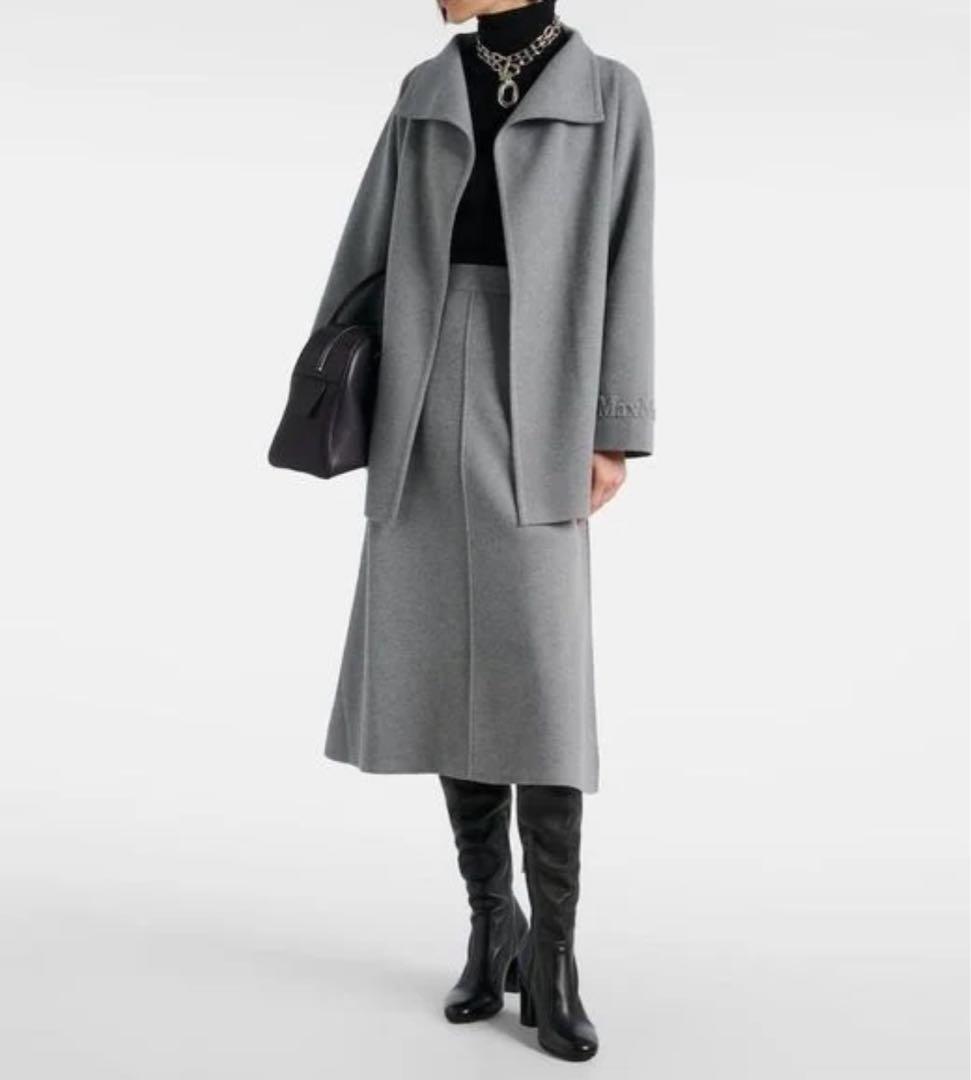 MAX MARA マックスマーラ 白タグ ウール ミディ フレア スカート