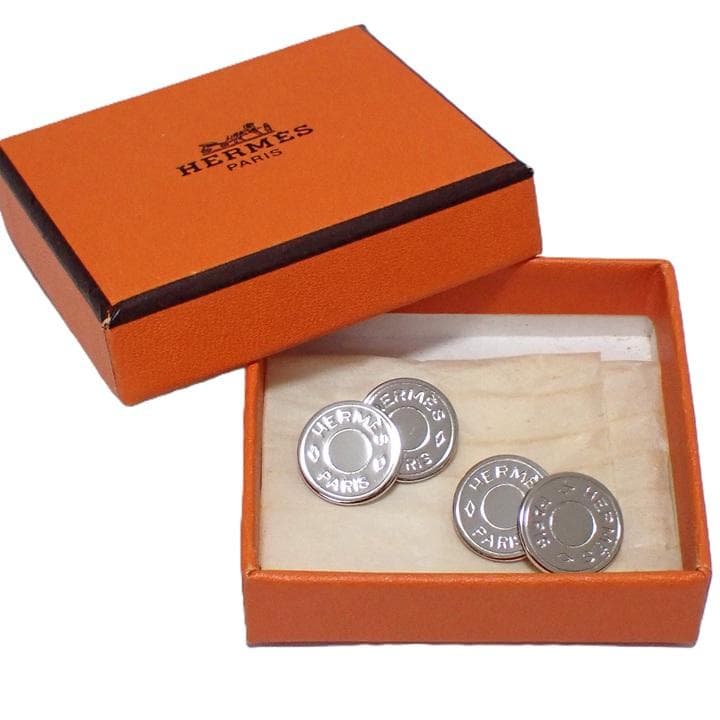 美品 HERMES エルメス セリエ カフスボタン シルバーカラー カフリンクス 楽天市場】【中古】 Hermes (エルメス) セリエ ボタン チェーン