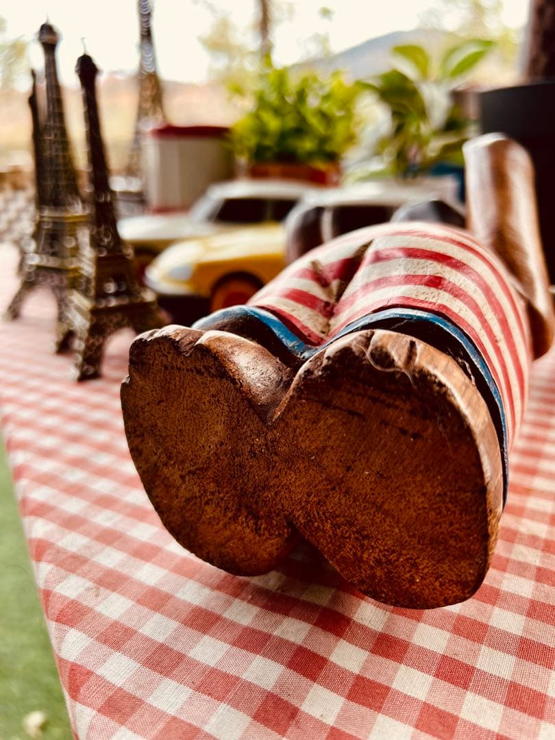 yurakota様ヴィンテージ木彫りのテディベアー愛らしくて可愛い。