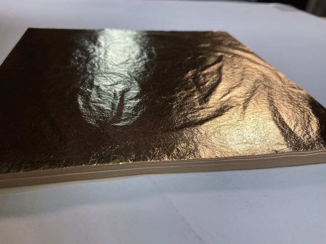 金箔145mm角と耳付き裁断前各500枚の出品 Amazon | 〔mikan〕 フェイク 金箔 100枚 竹ばし あしらい筆 3点セット