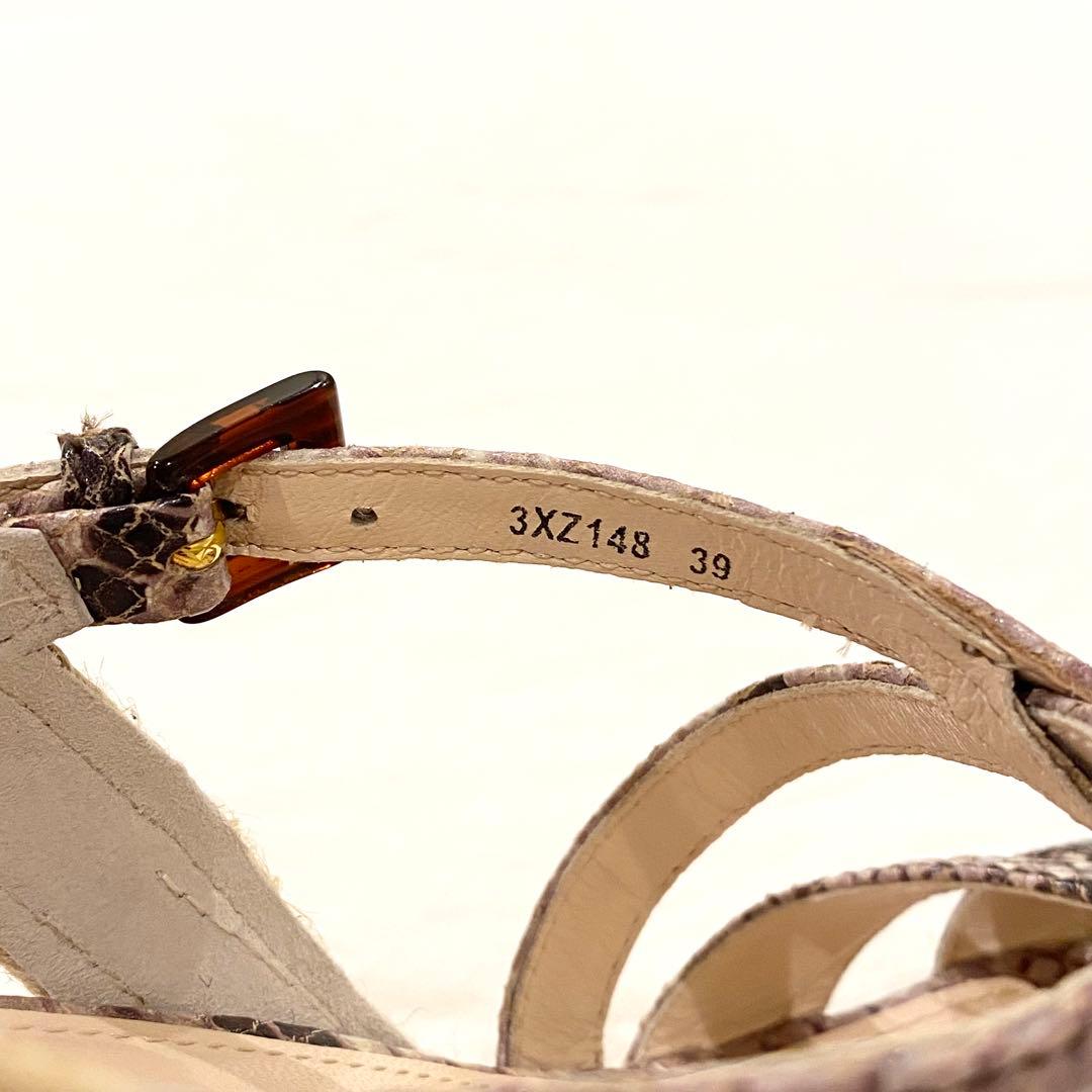 超美品】PRADA プラダ ウェッジソール サンダル 39 パイソン柄 - メルカリ