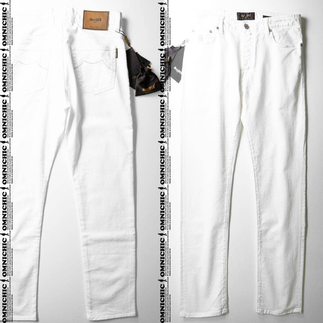 LEON記載MOORERムーレーPAVEL ホワイトストレッチデニム33/W88 - メルカリ