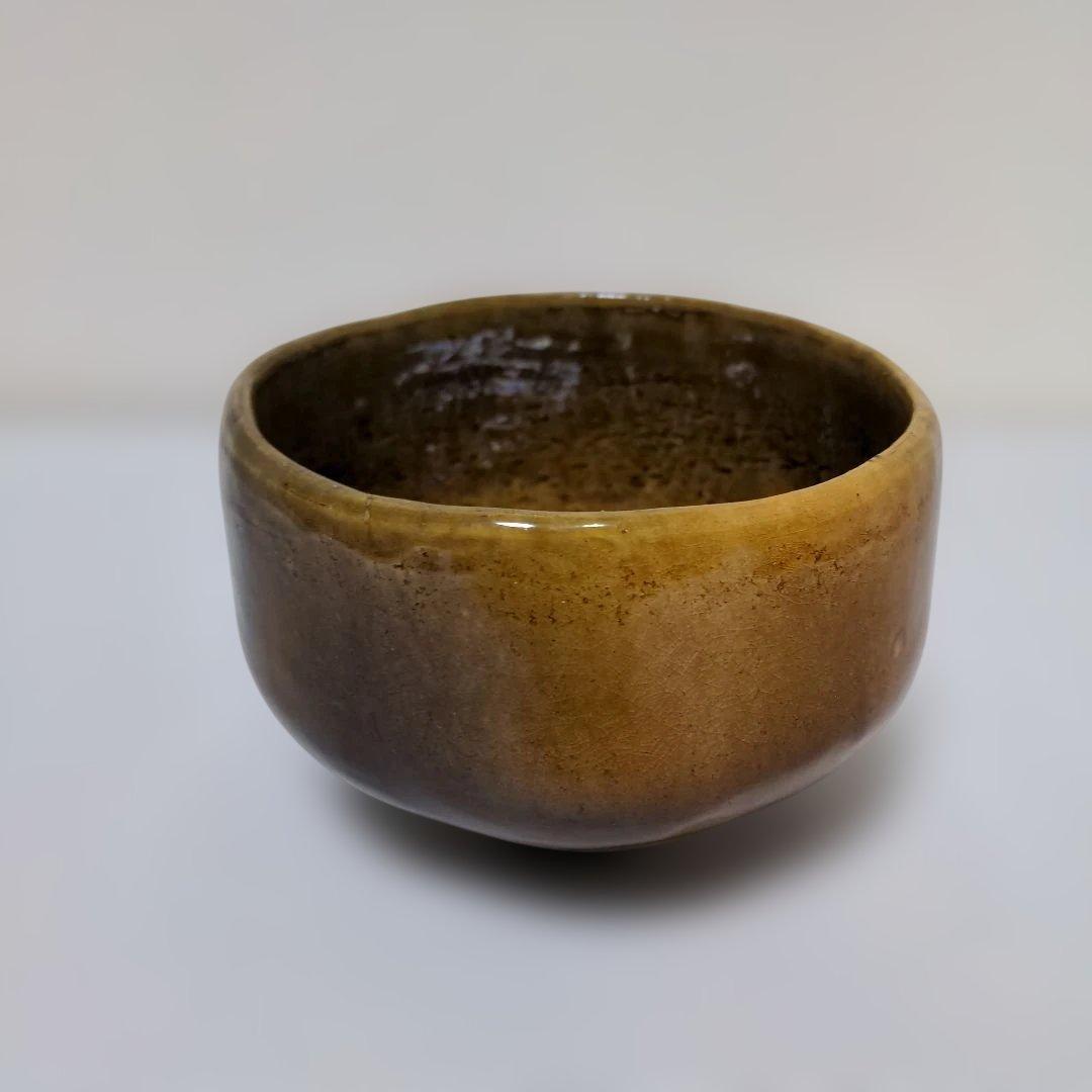 ⑥】人間国宝 十代大樋長左衛門 大樋年朗 大樋焼 飴釉茶碗 共箱 茶道具