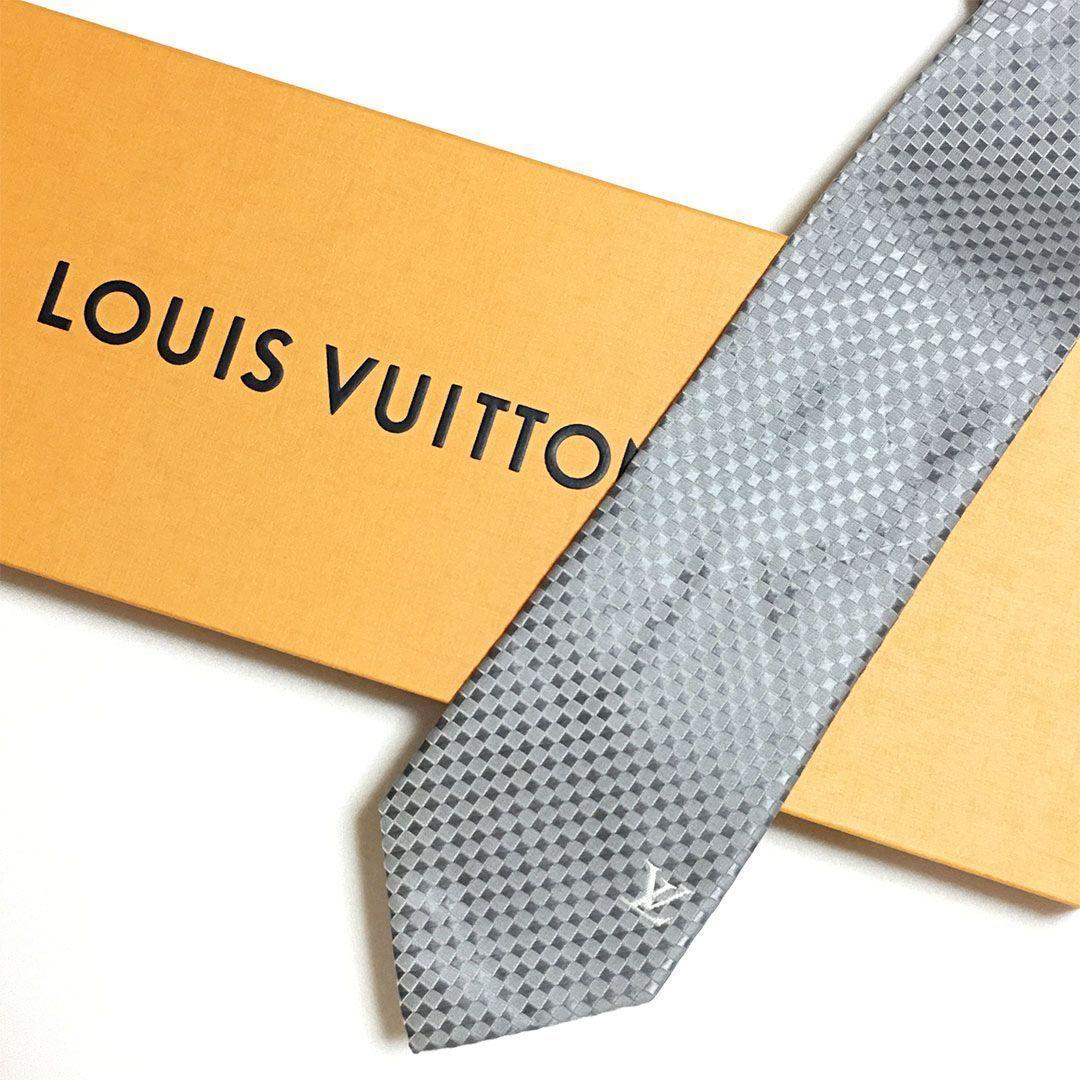 未使用級 ルイヴィトン Louis Vuitton ネクタイ グレー ダミエ 未使用級 ルイヴィトン Louis Vuitton ネクタイ グレー ダミエ - メルカリ