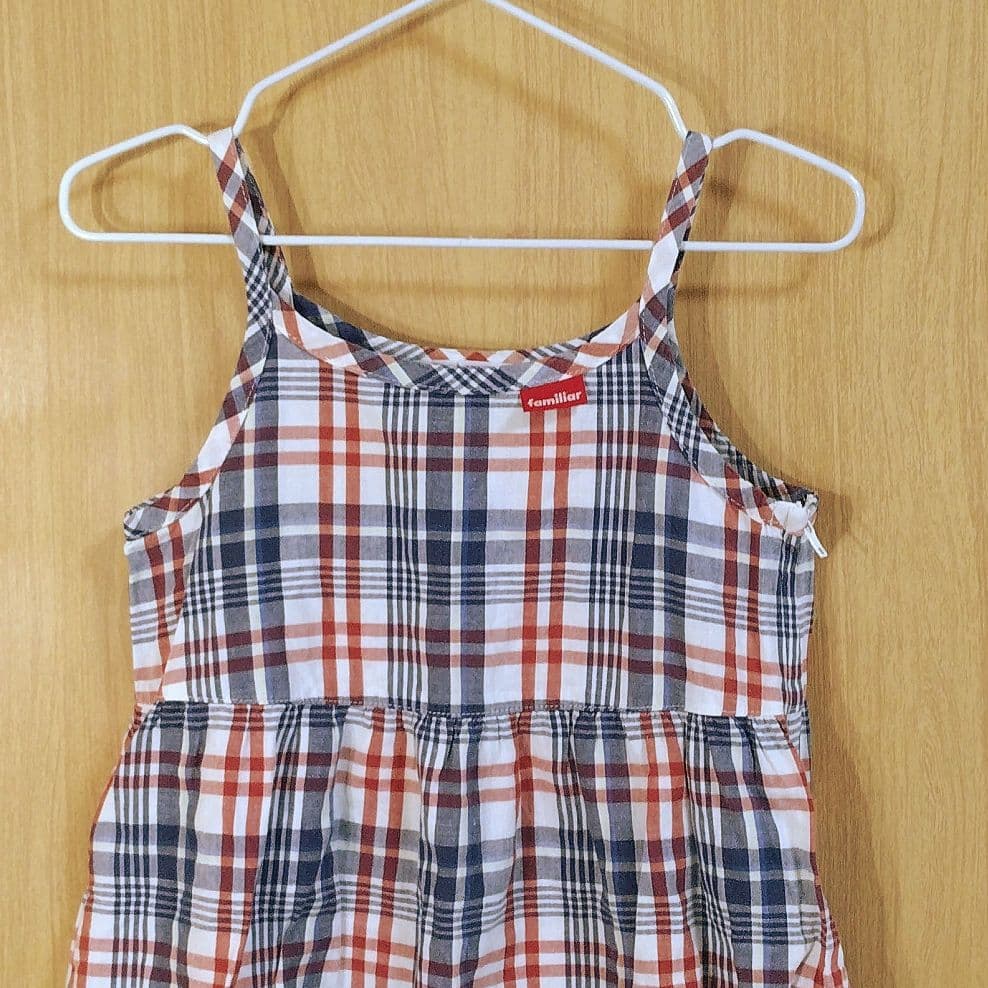 familiar チェック柄 ワンピース 100㎝ - メルカリ