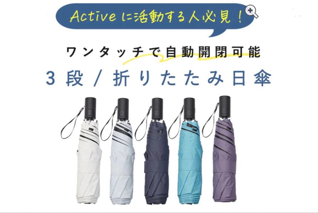 新品 COKAGE+ ACTIVE 自動開閉 切り継ぎ ミッドナイトブルー 日傘