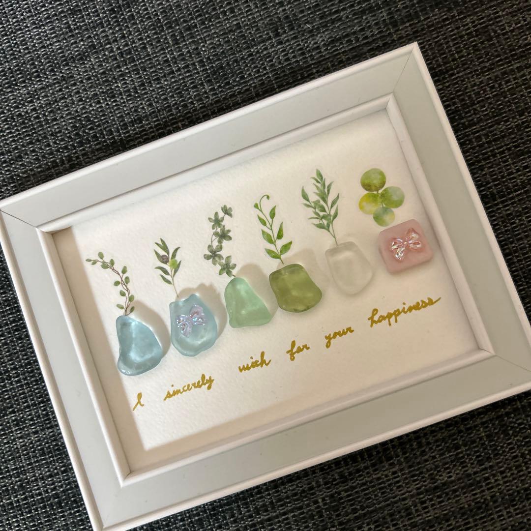 シーグラスアート 観葉植物♡ボタニカル風 パステル - メルカリ