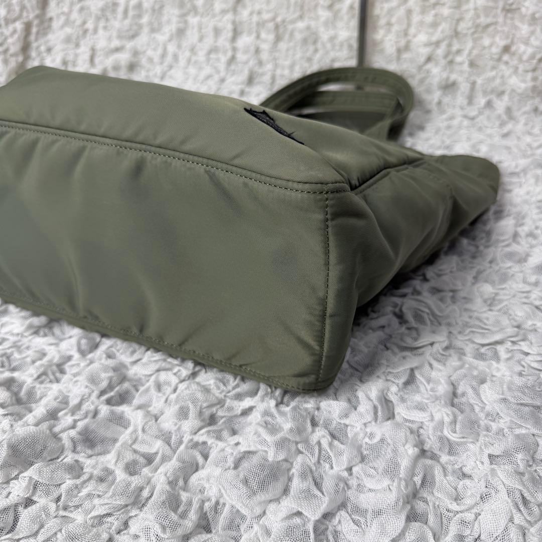 PORTER CREAM トートバッグ カーキ グリーン ナイロン ポーチ付き