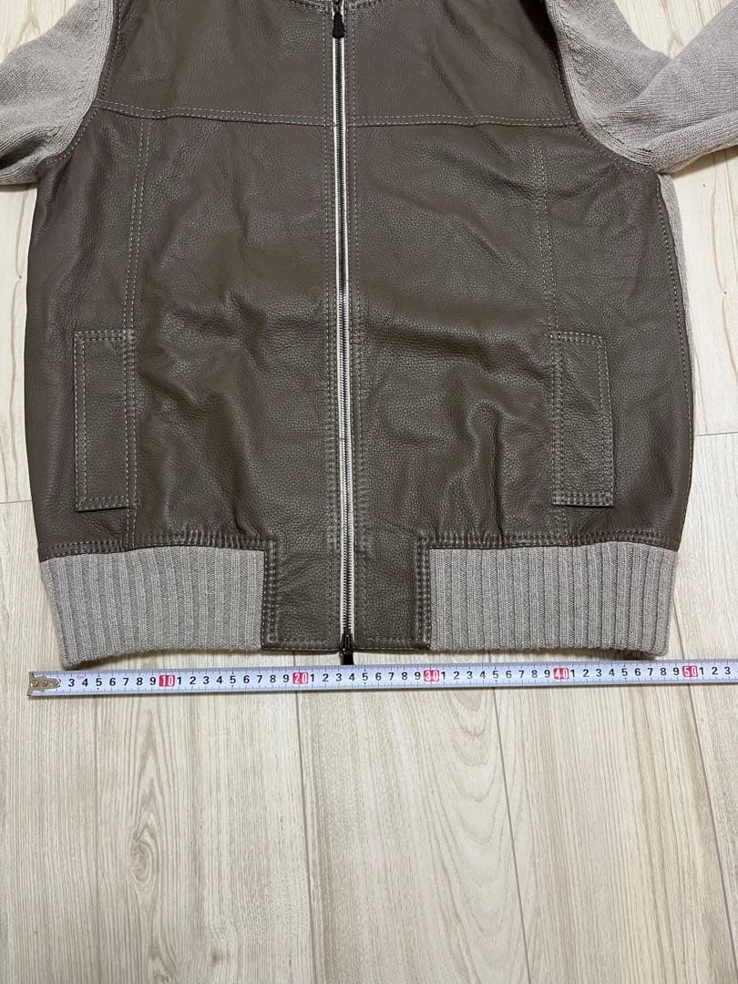FEDEL ニット革ブルゾン カシミヤイタリア製
