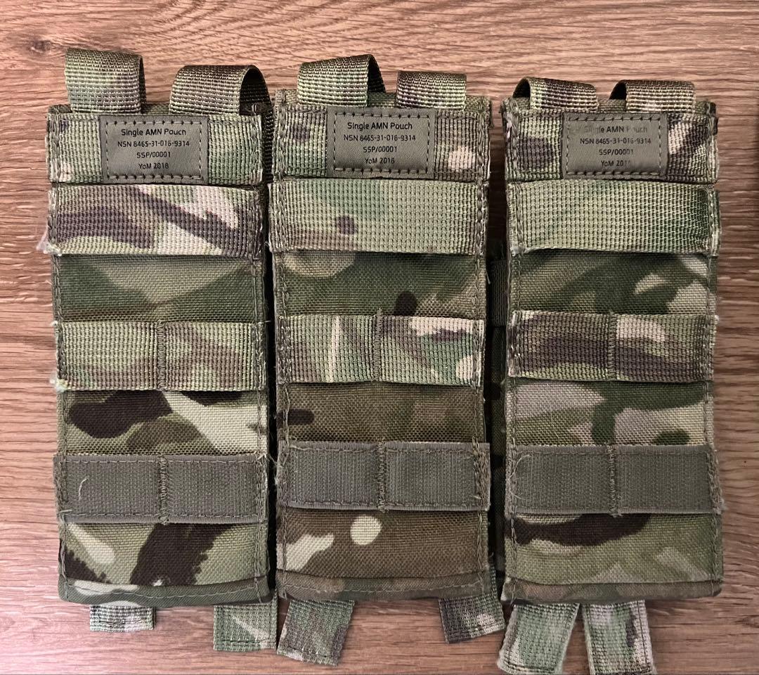 実物払下品 イギリス軍 現行 Virtus 5.56mm マグポーチ3 本セット