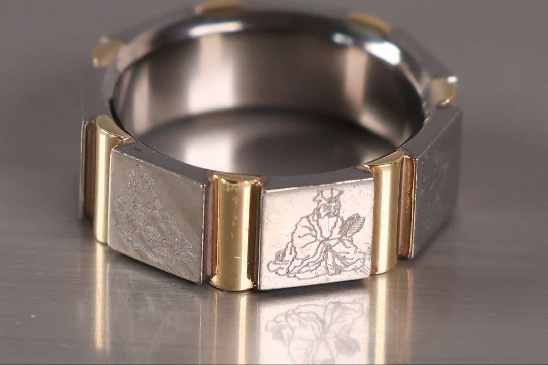 チタン K18 七福神 刻印 リング 指輪 10号 TITAN【CM368】 - メルカリ