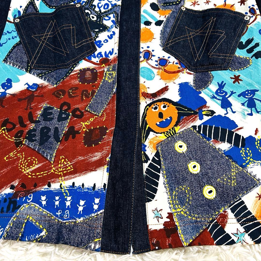 アルベロベロ デニムコート ブタさん ジップアップ ロングコート