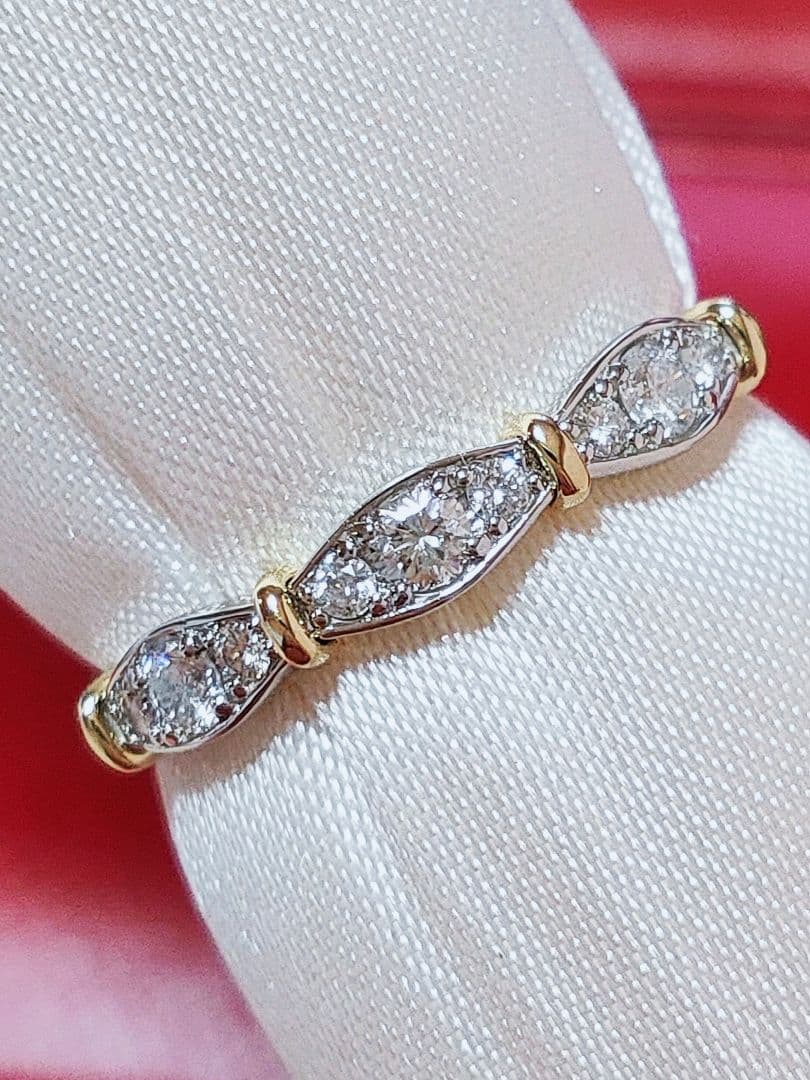 新入荷 未使用品 k18 pt950 ダイヤモンド 0.20ct リング