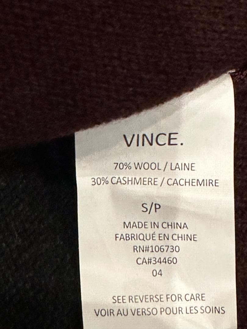 SALE❣️新品Vinceヴィンス カシミヤブレンド ブロックニット Sサイズ