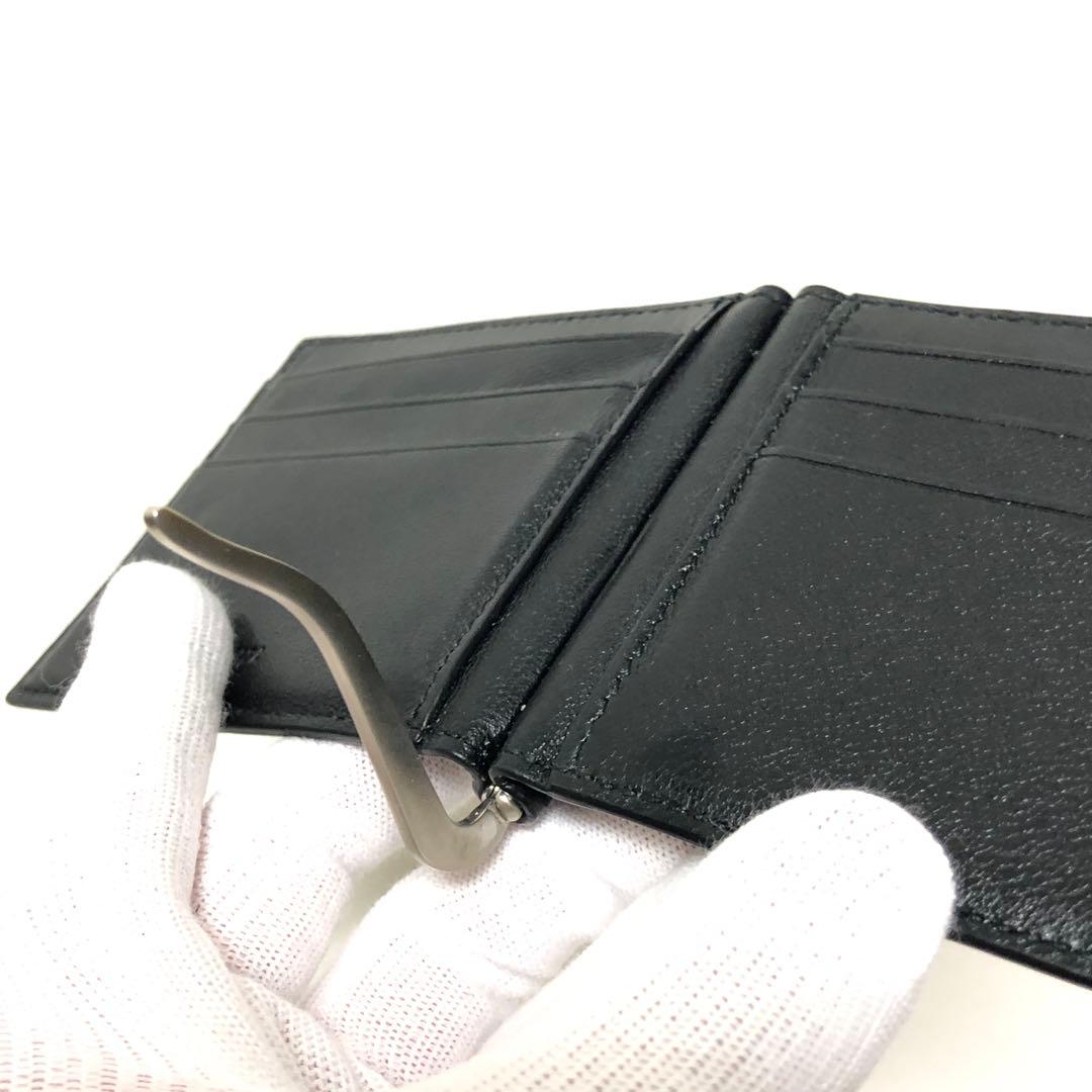 新品未使用 バレンシアガ マネークリップ 札入れ シボ革 レザー 黒
