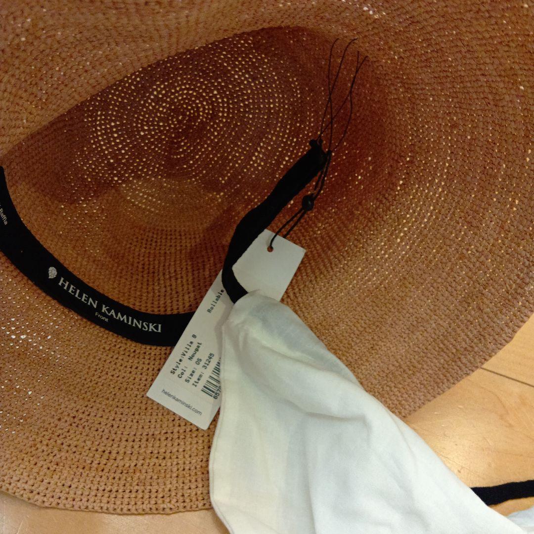 新品タグ付 ヘレンカミンスキー 麦わら帽子 ベージュ villa9 ヌガー