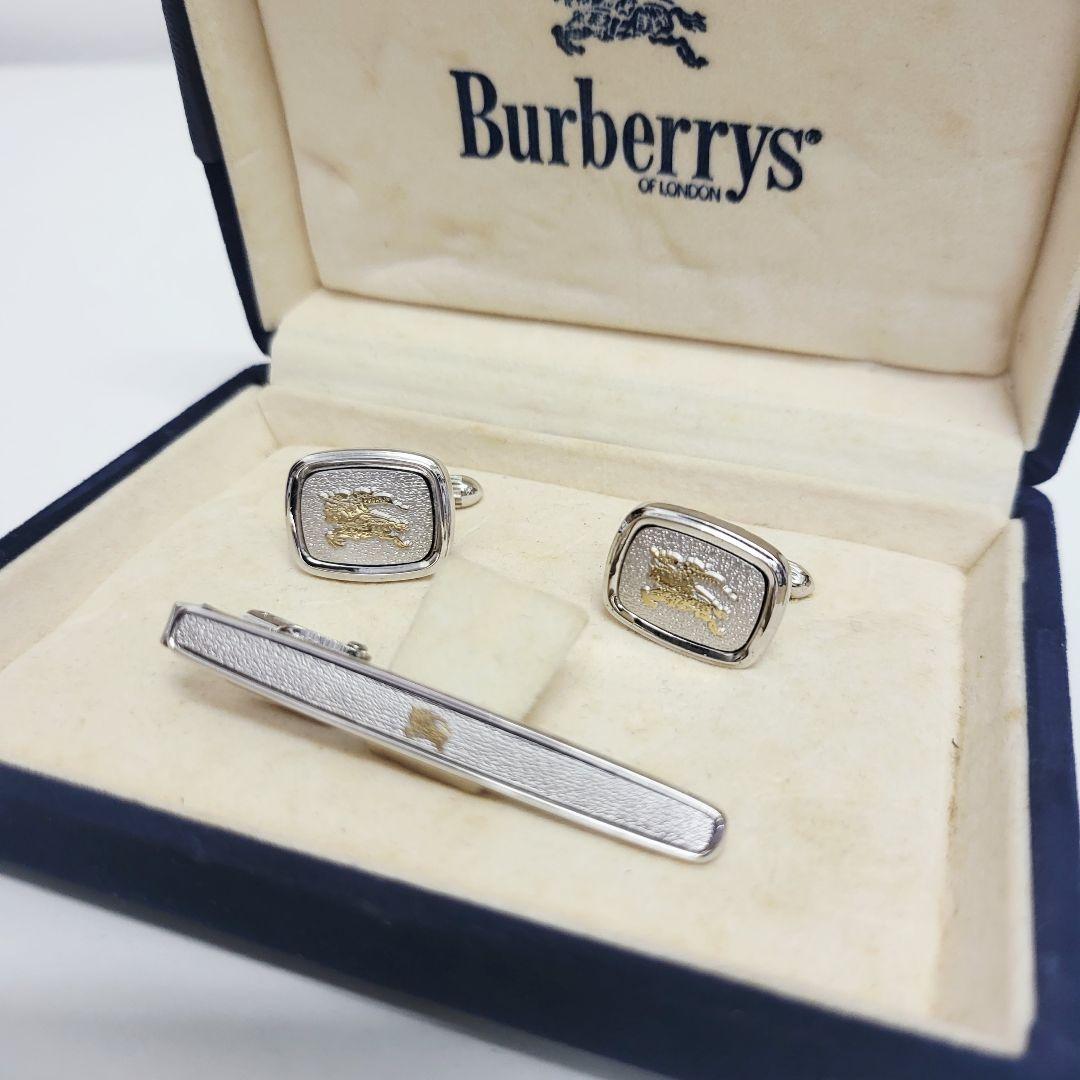 美品 Burberrys バーバリー ネクタイピン カフスセット ホースロゴ