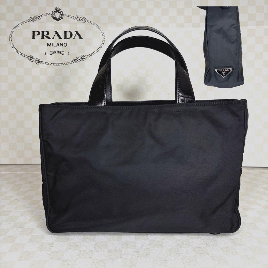 極美品　PRADA プラダ　ハンドバッグ　M09 PRADA（プラダ） （美品）プラダ シンボル トップ ステッチ トート