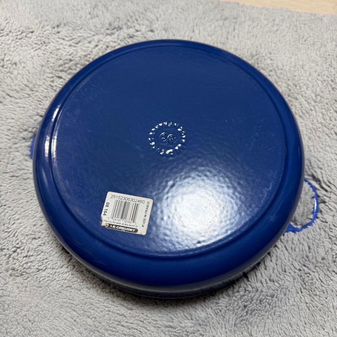 希少】 LE CREUSET ル・クルーゼ ココット・ロンド 30cm ブルー - メルカリ