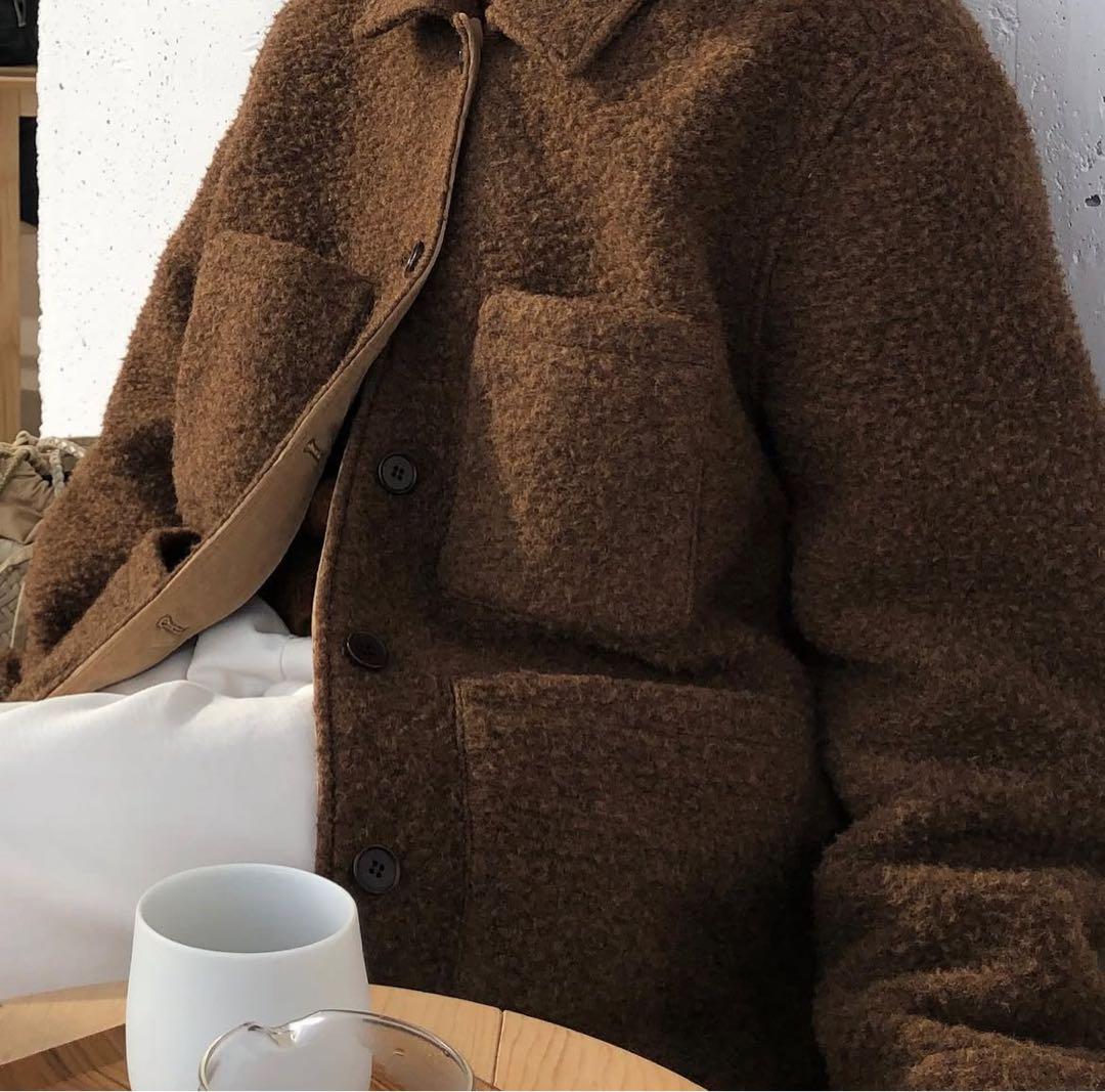 定価37000円 韓国 WLL ウールジャケット ブラウン - メルカリ