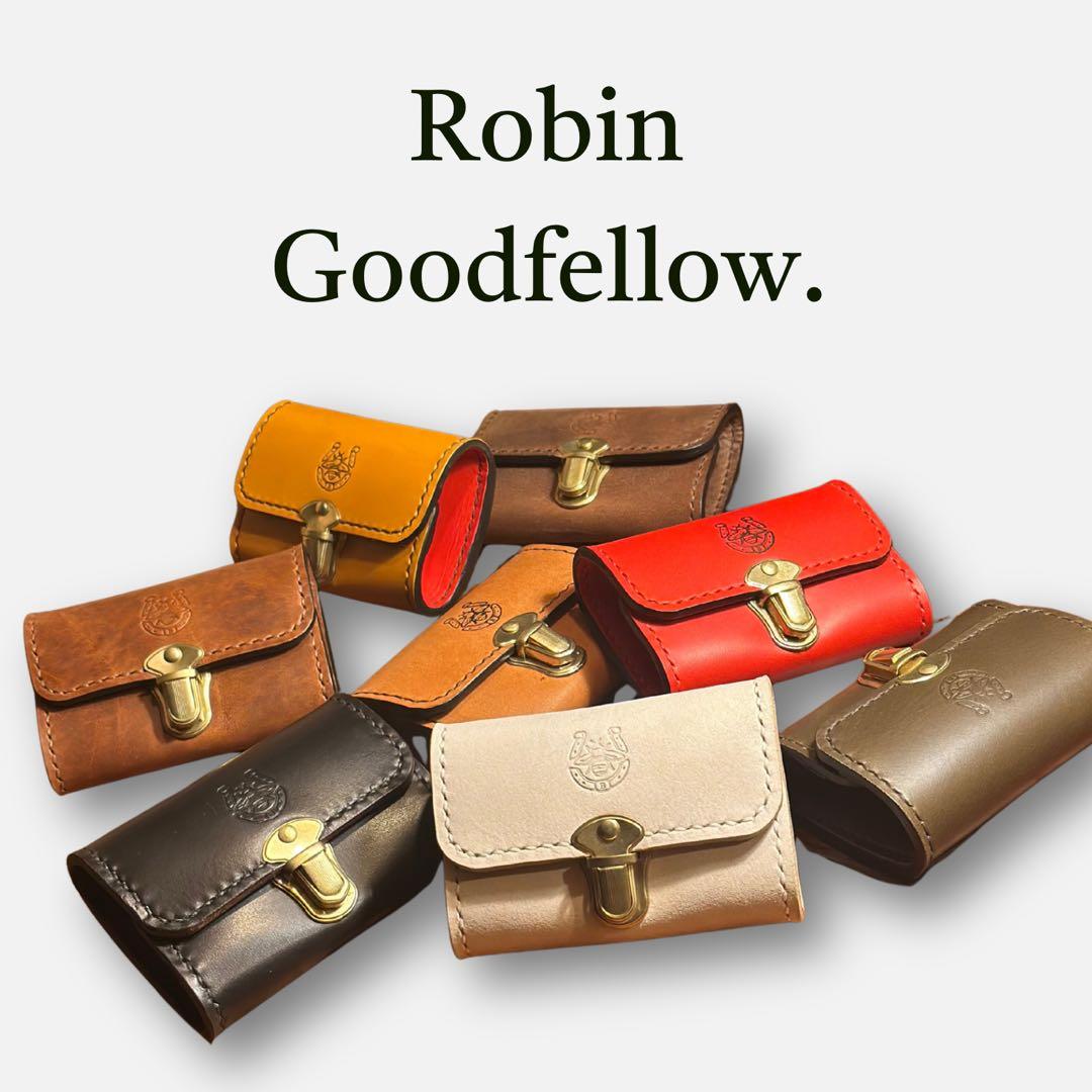 ちある様専用 horween ホーウィン レザー財布 コンパクト 茶芯 ブラック