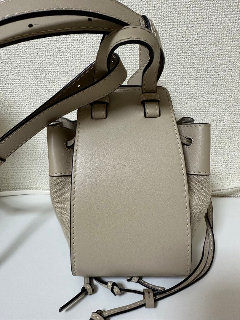 極美品】LOEWEロエベ ハンモック ミニ DW レザー&リネン ライトオーク