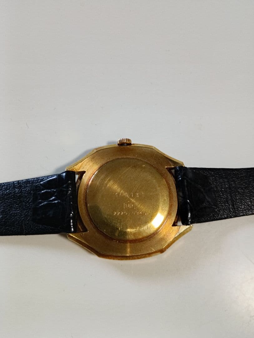 セイコー シャリオ2220-0340 18k yg 翡翠文字盤 手巻き時計 - メルカリ