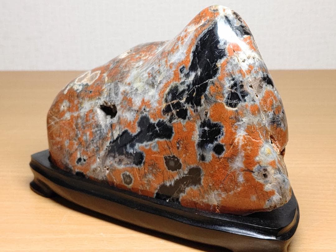 桜石 1.4kg 根尾谷 孔雀石 菊花石 水石 鑑賞石 自然石 原石