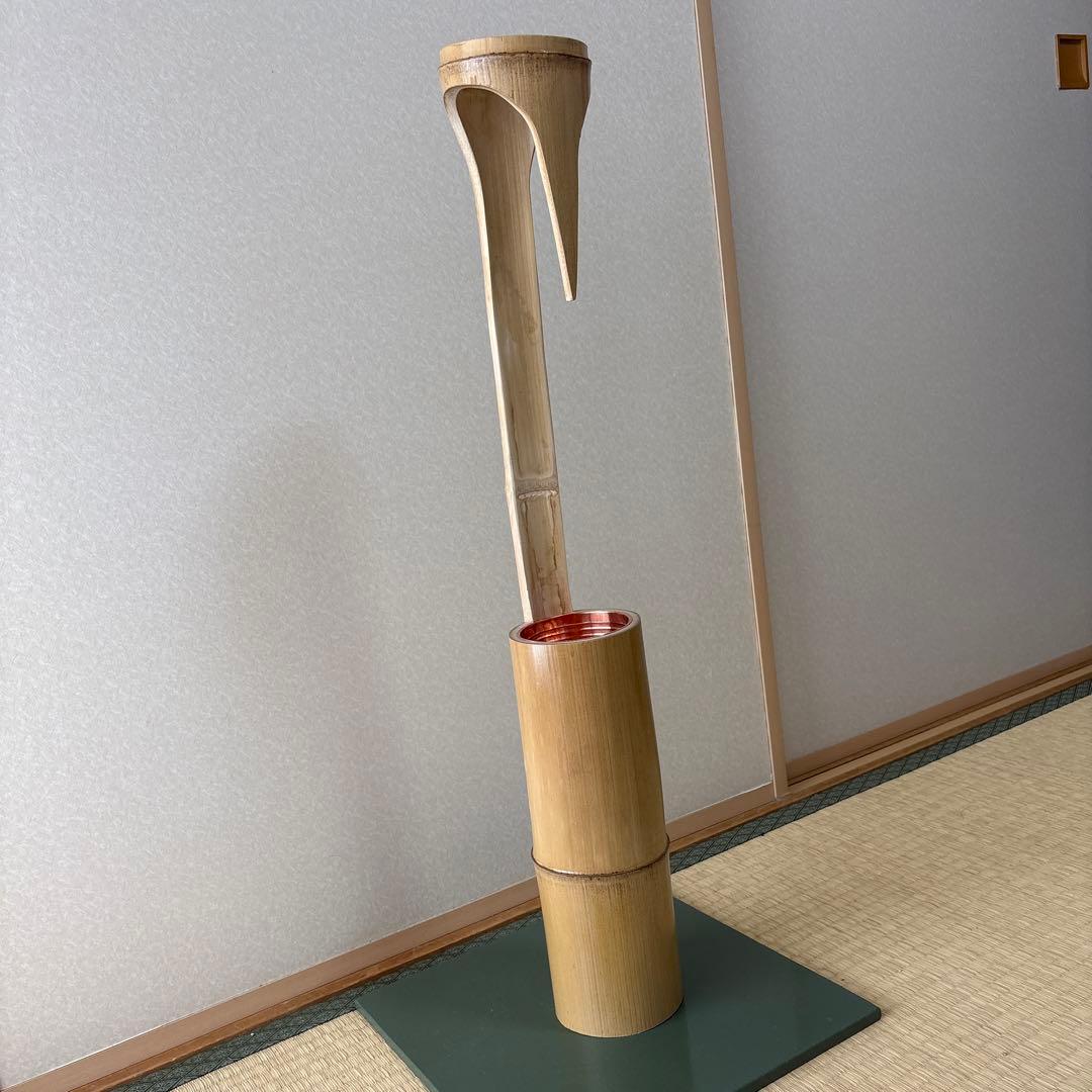 87 竹製 花器 鶴首 池坊 未生流 寸胴 華道具 - メルカリ