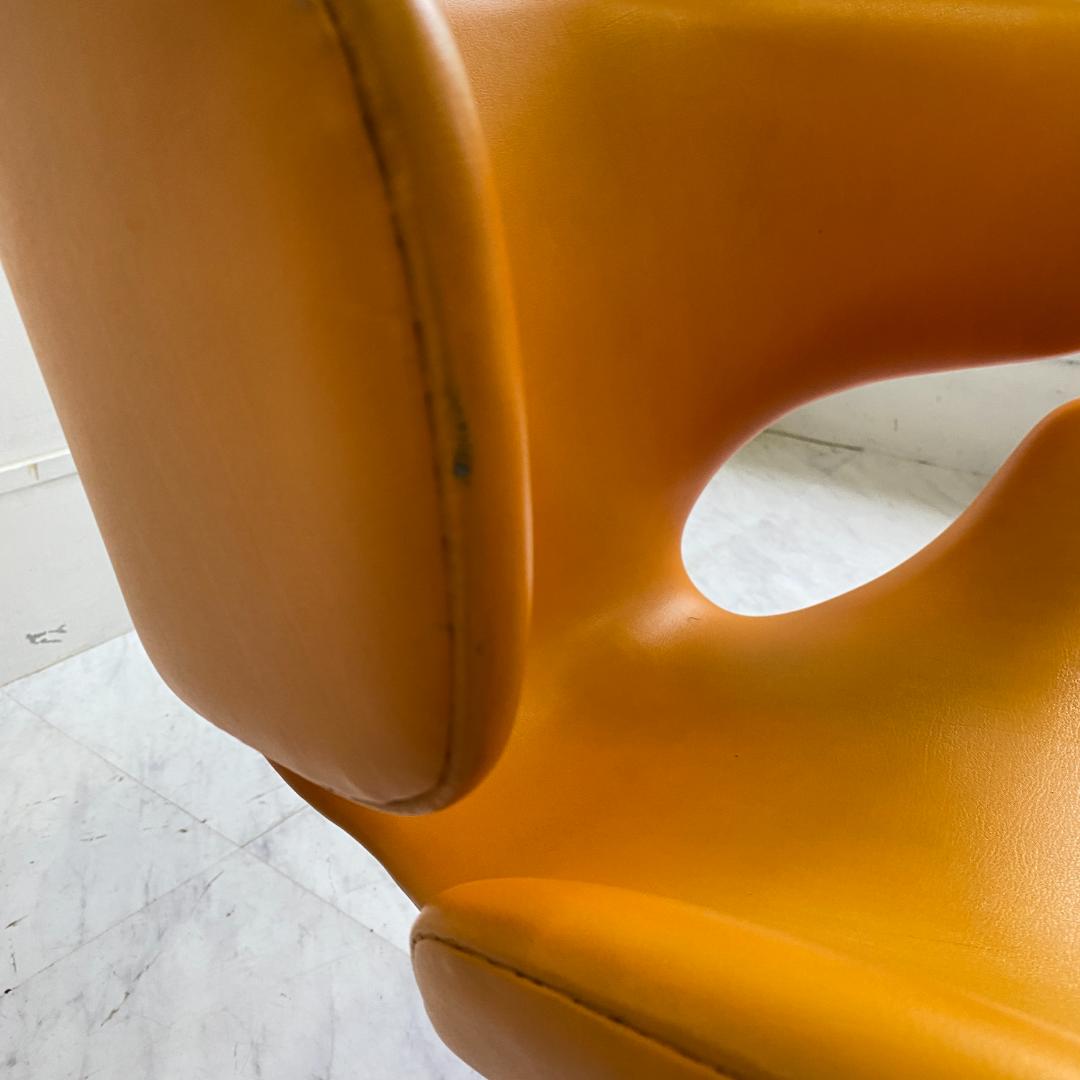 ヴィンテージ 剣持勇 天童木工 カブトチェア ロビーチェア オレンジ 合