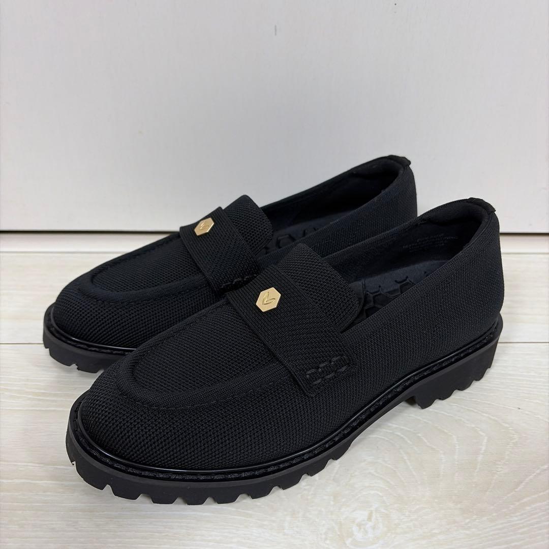 【10%OFF 新品】Vivaia 黒ローファー (23-23.5cm) Samantha Walker] スクエアトゥ 超撥水 軽量厚底 ローファー – VIVAIA