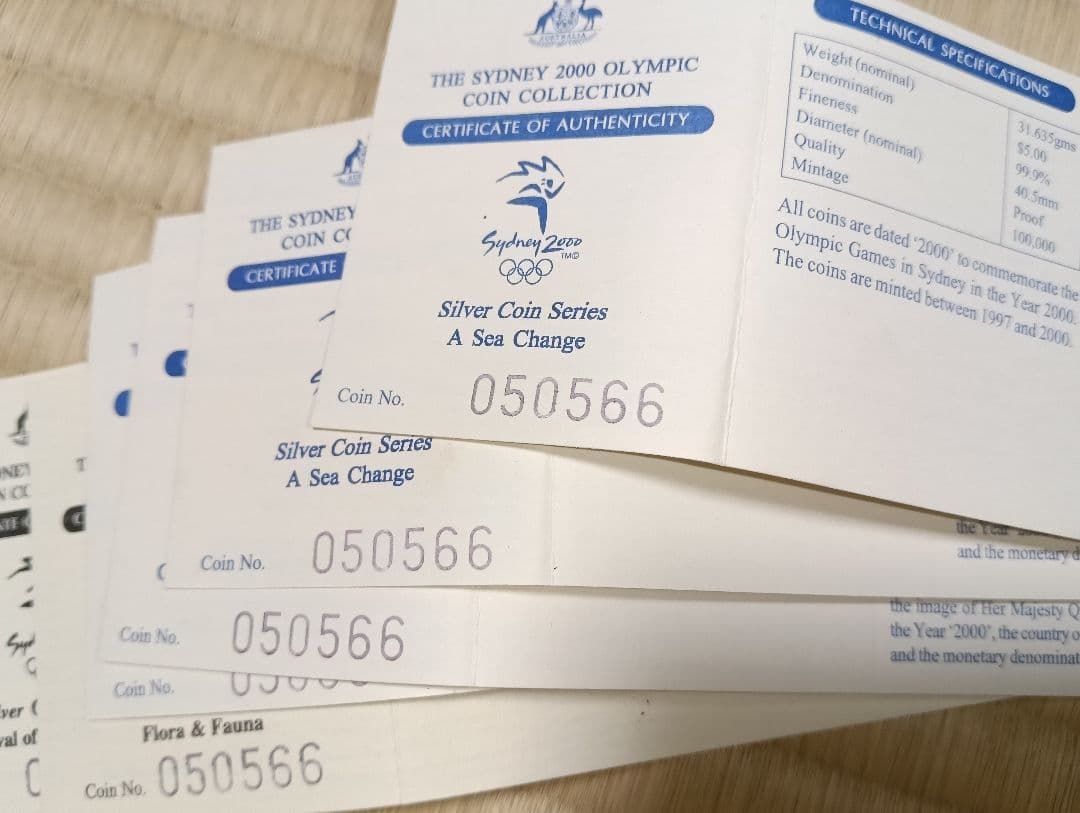 オーストラリア シドニーオリンピック王立造幣局発行銀貨 純銀 総重量 221g