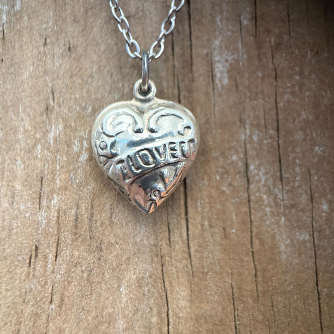 スウィートハートジュエリー WW2 シルバー 両面 ILOVEU 花 勿忘草