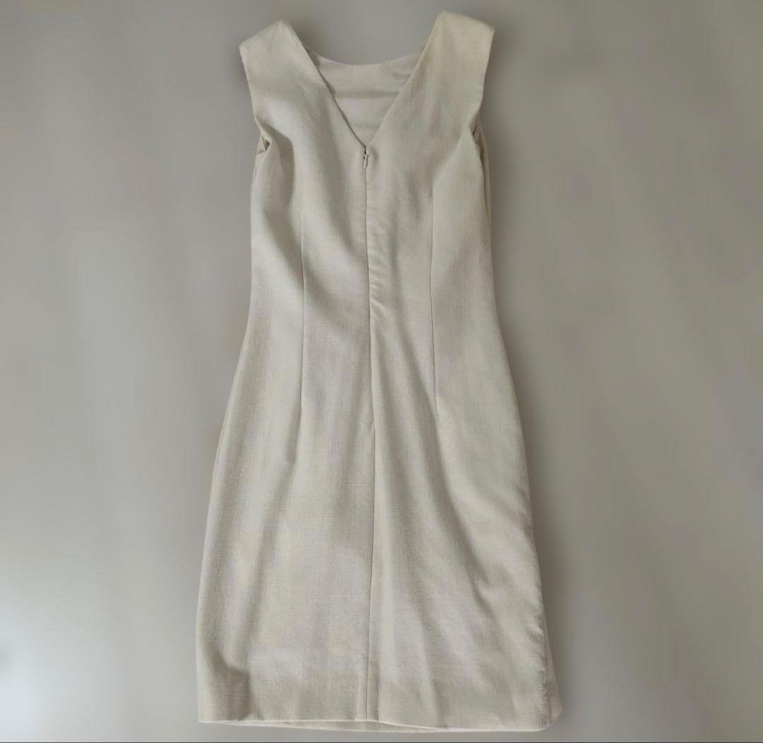 エミリオプッチ フリルノースリーブひざ丈ワンピース オフホワイト34