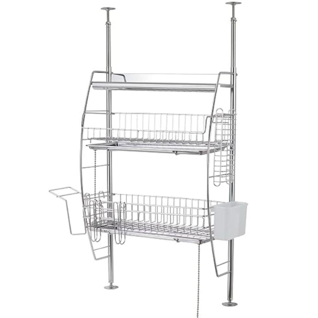 水切りラック 突っ張り式 ステンレス　ビーワースタイル eb846a62c8a52d96a421224d396b11