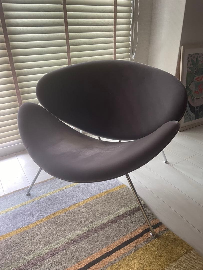 希少品　ピエールポーリン　オレンジスライスチェア　ベロア　グレー 送料無料】 オレンジスライス チェア ピエール・ポーリン リプロダクト